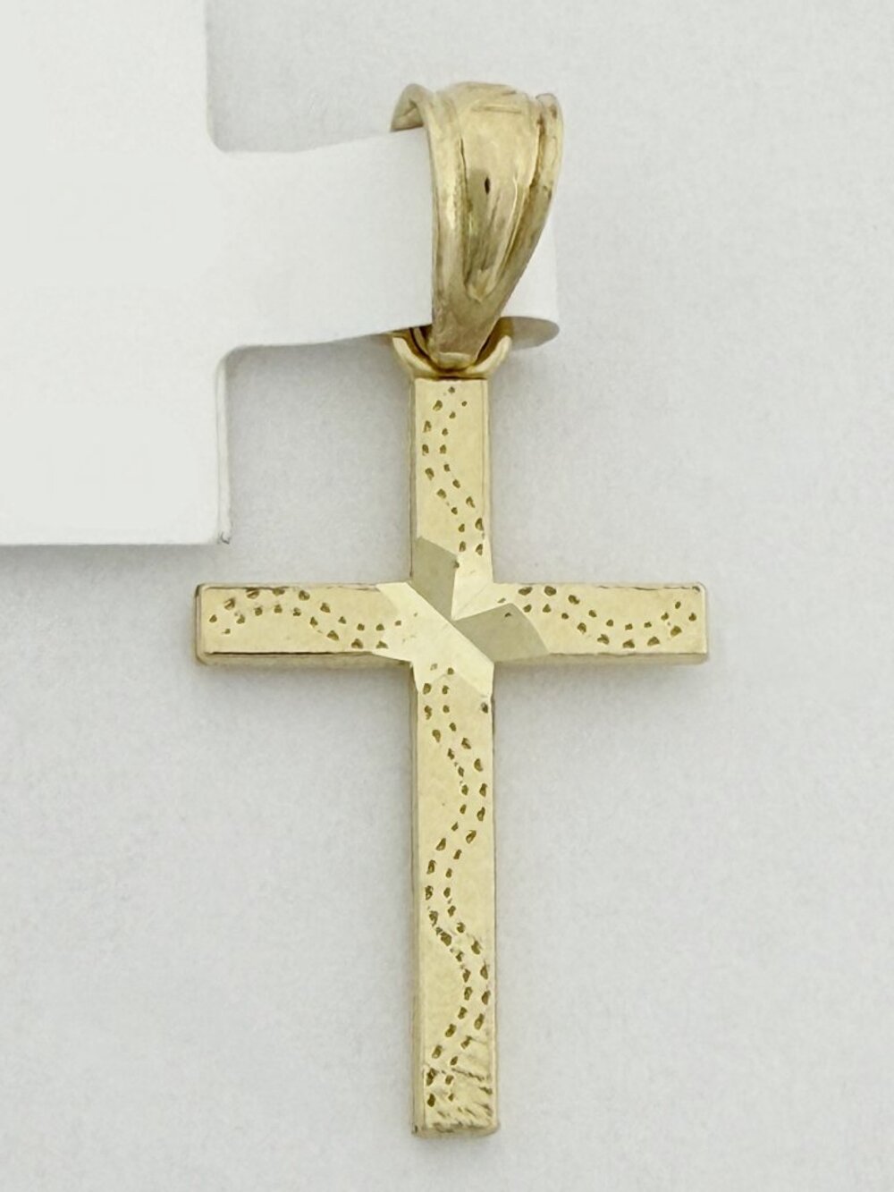10kt 10k Yellow Gold Diamond-Cut Unisex Cross Religious Charm Pendant